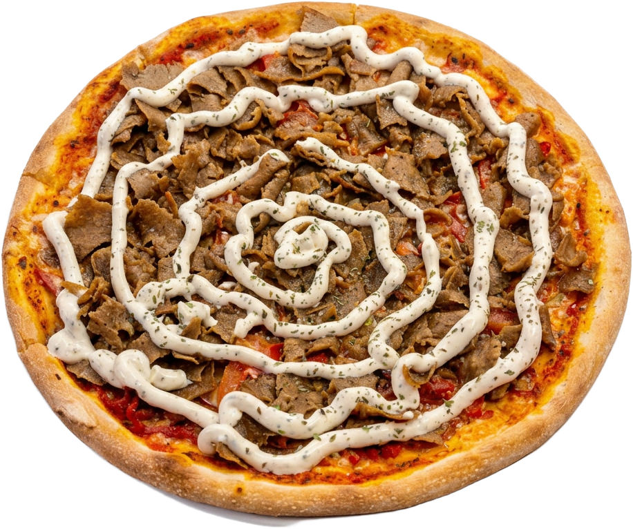 Kebabpizza med vitlökssås hos Pizzapunkten i Helsingborg